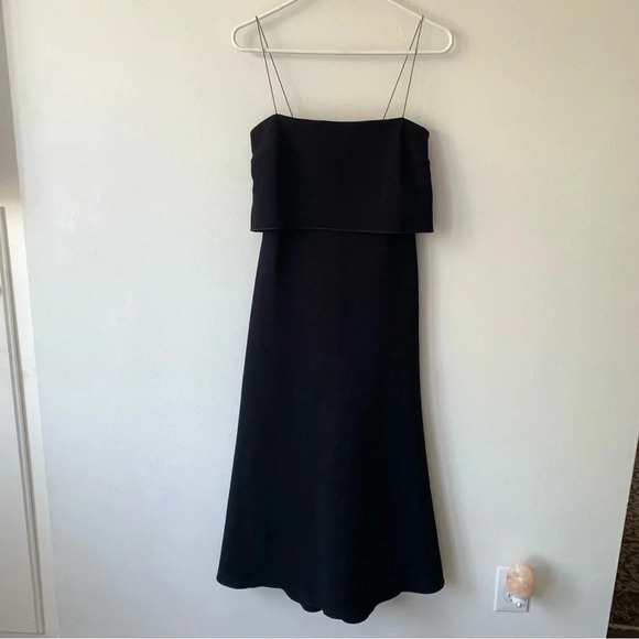 NWT Bec + Bridge Forever Young Skinny Strap A Line Midi Dress Black Navy Blue - Picture 1 of 7